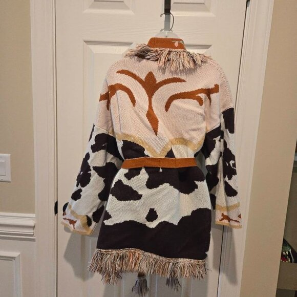 Stellah Free People Elliot Fringe Belted Cardigan Size Small - Picture 5 of 14